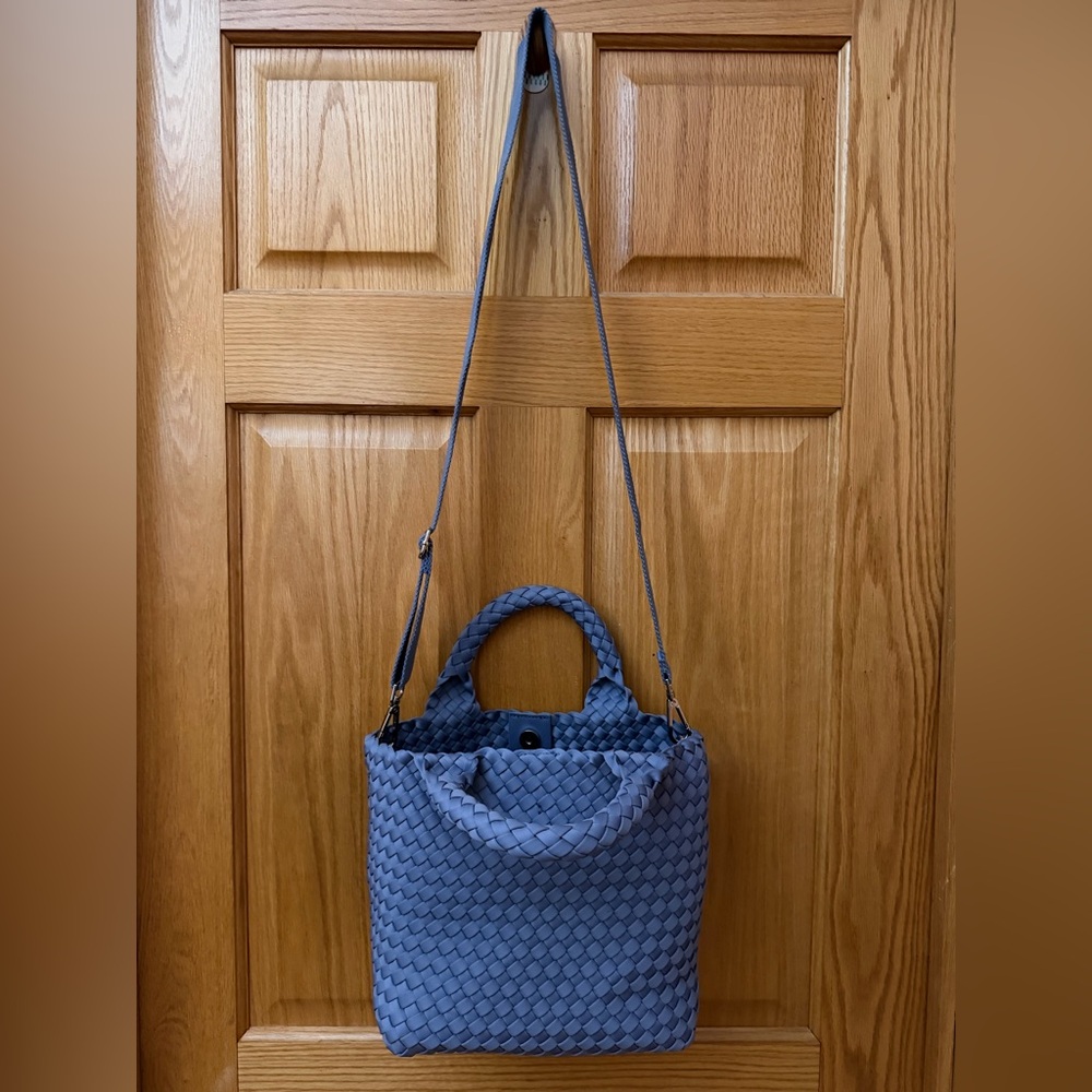 BCBG Periwinkle Woven Tote Bag
